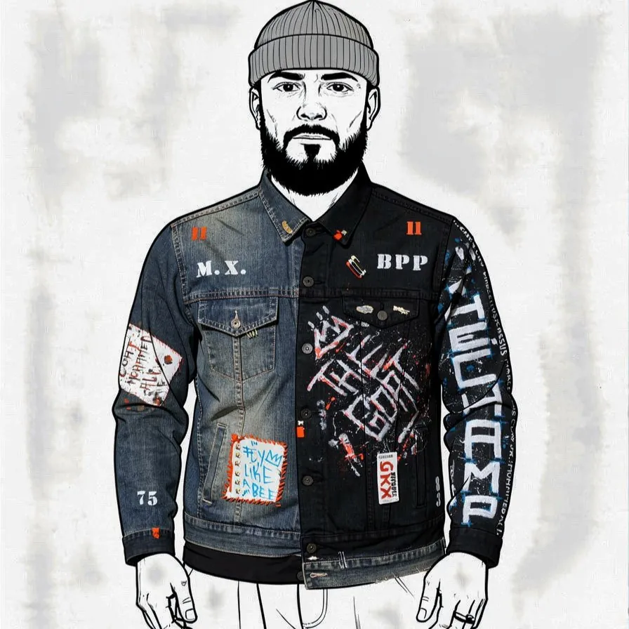 Ali Goat — veste upcyclée pièce unique, Jean, taille L