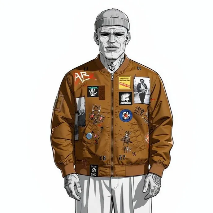 Creepy Bomb — veste upcyclée pièce unique, Cuivré, taille XL