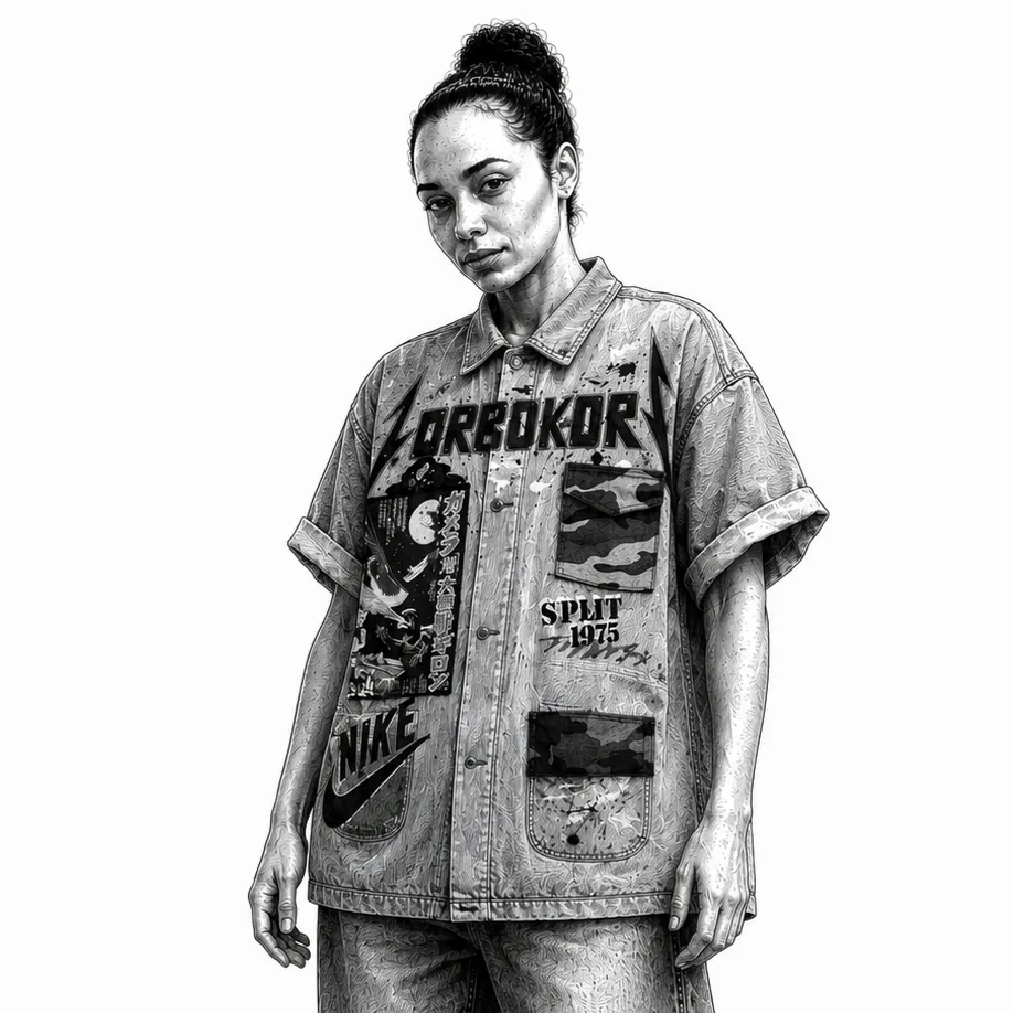 Demnike — veste upcyclée pièce unique, Jean, taille L