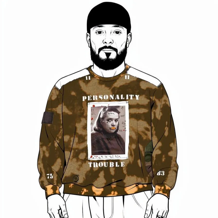 Fannytics — sweat upcyclé pièce unique, Javellisé, taille XL